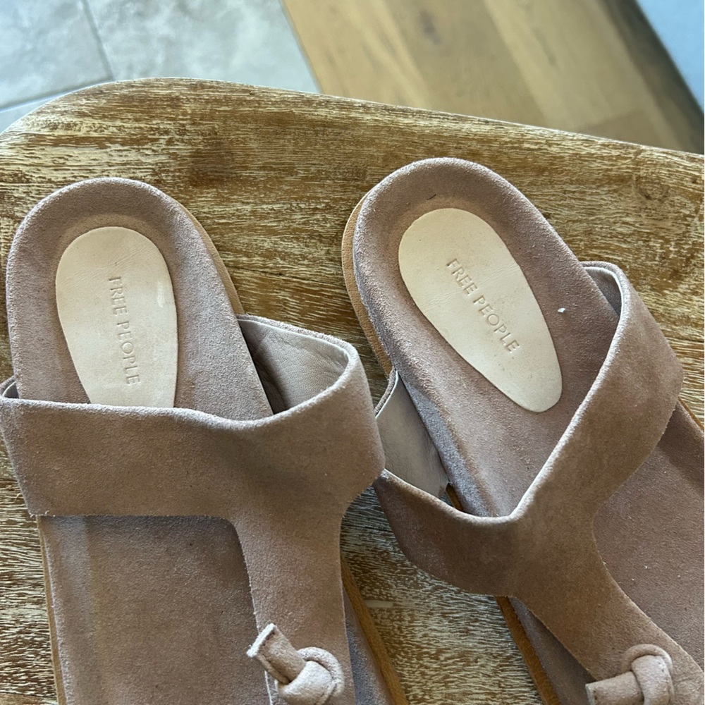 New Free People Mika Suede Sandals Orchid Ice - Picture 4 of 5
